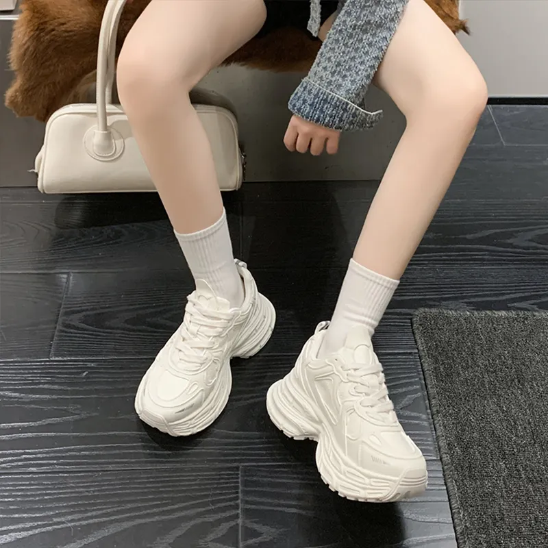 Budding Bear Slip Resistant, Abrasion Resistant, Lightweight, Height Increasing Low Top Chunky Sneakers Women's-8
