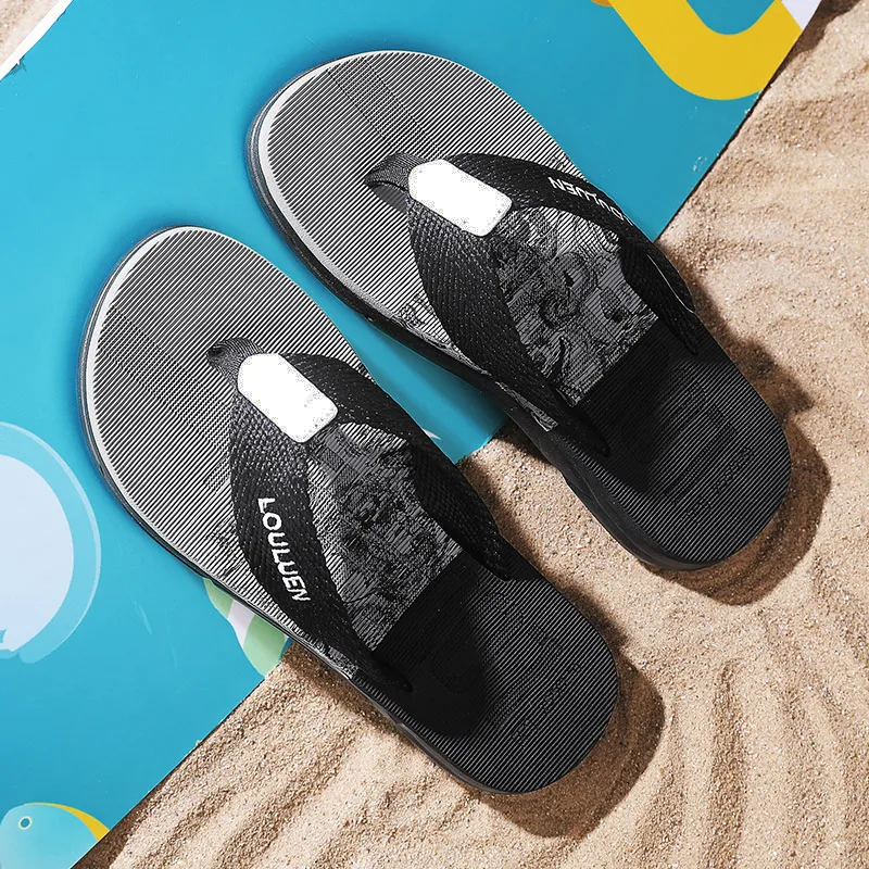 Budding Bear Quiet Odor Resistant Abrasion Resistant Slip Resistant Flip Flops Men's-1