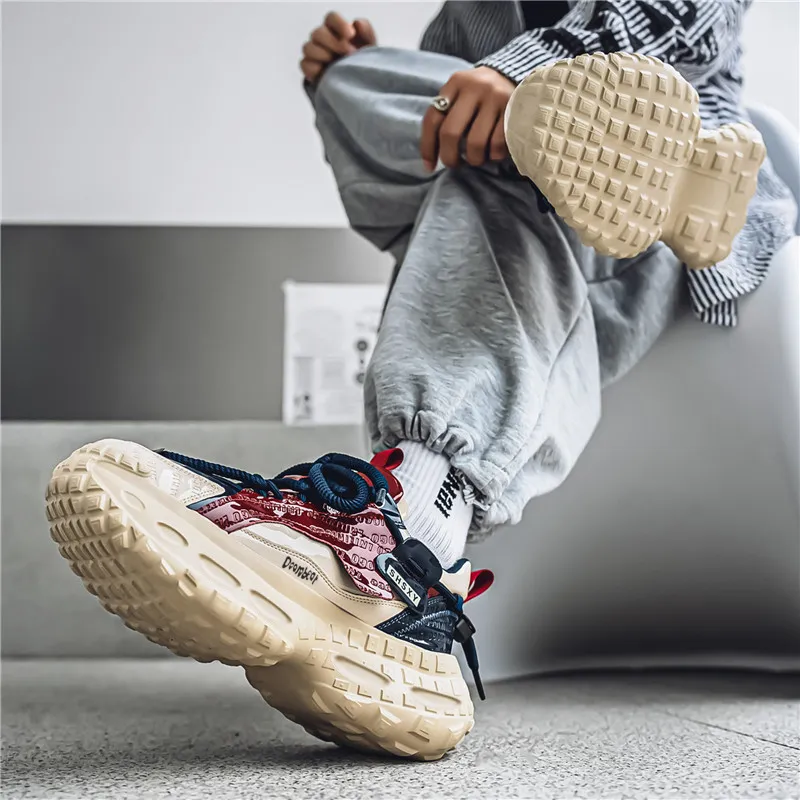 Budding Bear Slip Resistant, Abrasion Resistant, Breathable, Height Increasing Low Top Chunky Sneakers Men's-33