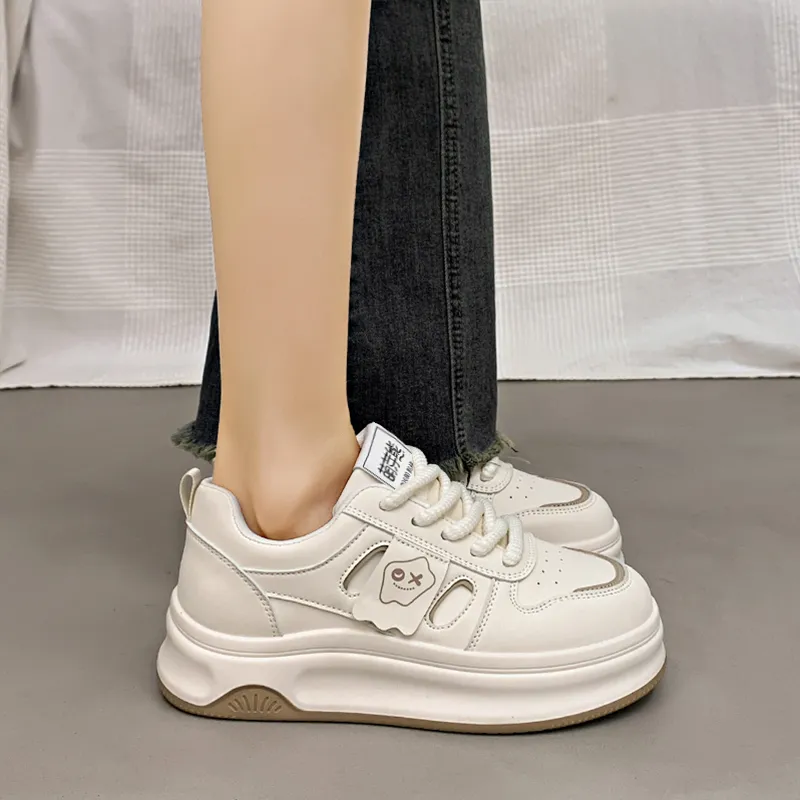Budding Bear Anti-Slip And Wear-Resistant Lightweight Height Increasing Low-Top Skateboard Shoes Women's-24
