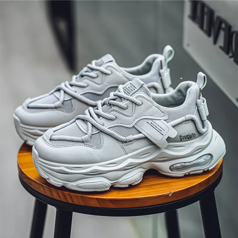 Budding Bear Slip-Resistant Breathable Lightweight Height Increasing Low-Top Chunky Sneakers Men's-6