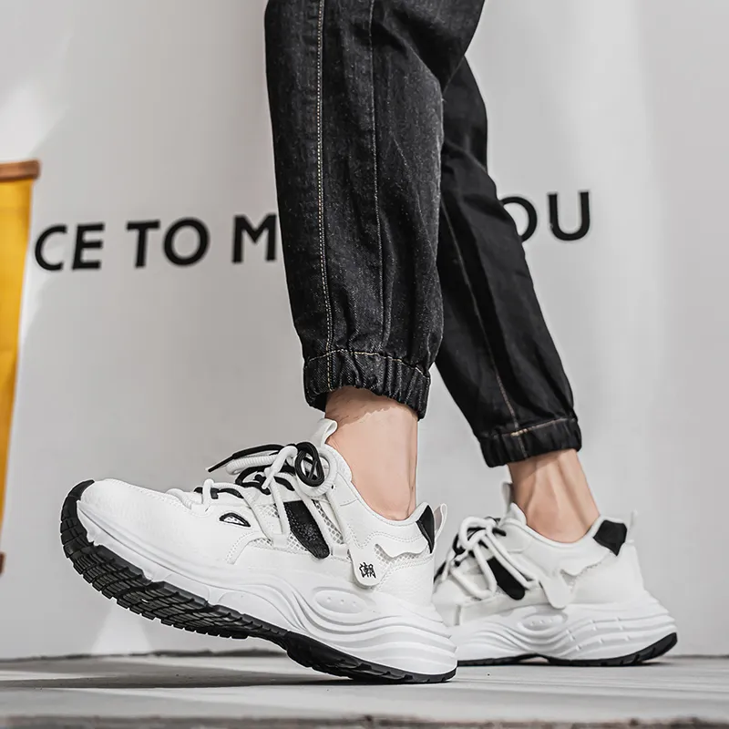 Budding Bear Anti-Slip Wear-Resistant Breathable Height Increasing Low-Top Chunky Sneakers Men's Box-23