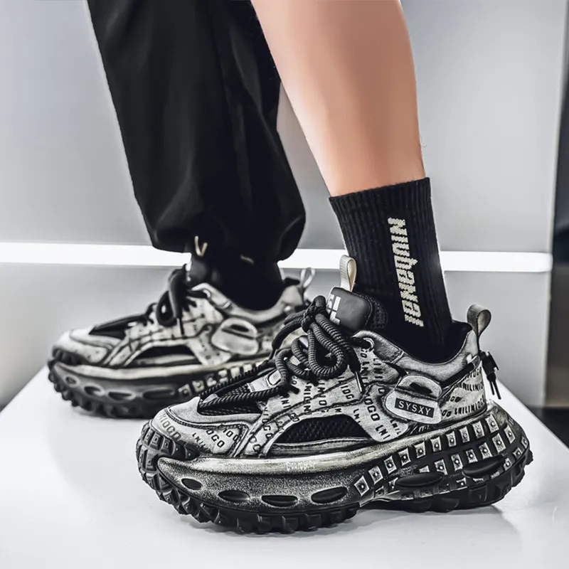 Budding Bear Anti Slip Wear Resistant Breathable Height Increasing Low Top Chunky Sneakers Men's Box-4