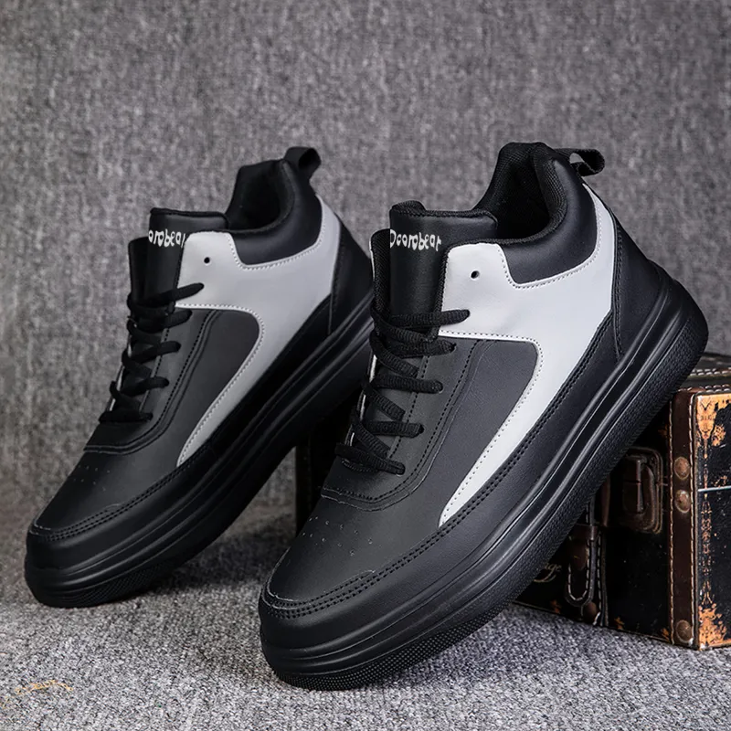 Budding Bear Anti-Slip And Wear-Resistant Lightweight Height Increasing Mid-Top Skateboard Shoes Men's-18