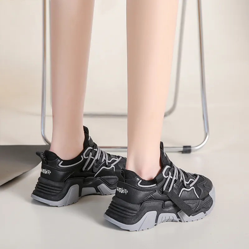 Budding Bear Anti-Slip Wear-Resistant Breathable Height Increasing Low-Top Chunky Sneakers Women's-42