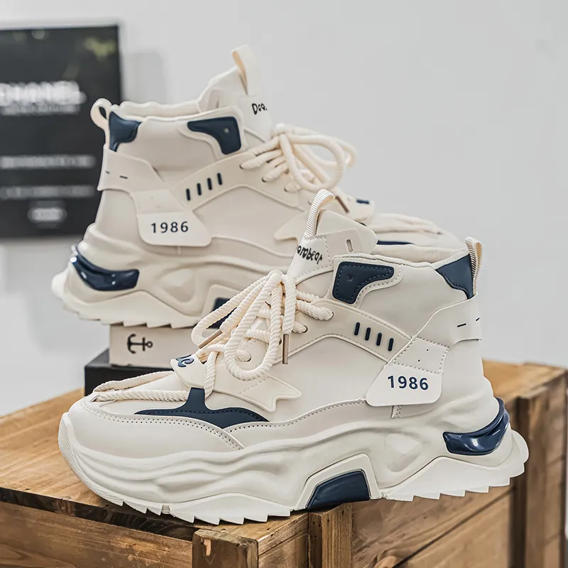 Budding Bear Slip Resistant, Abrasion Resistant, Lightweight, Height Increasing High Top Chunky Sneakers Men's-20