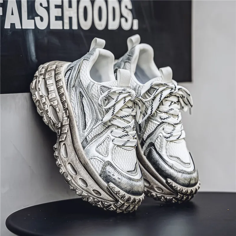 Budding Bear Anti-Slip Wear-Resistant Breathable Lightweight Height Increasing Low-Top Chunky Sneakers Men's-3