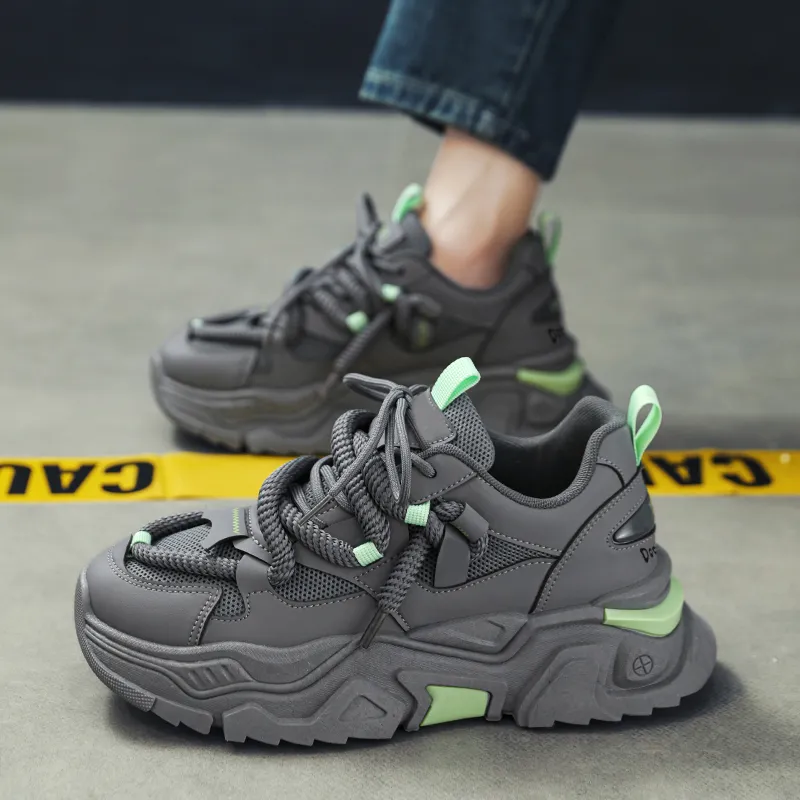 Budding Bear Anti-Slip Wear-Resistant Breathable Height Increasing Low-Top Chunky Sneakers Men's Box-8