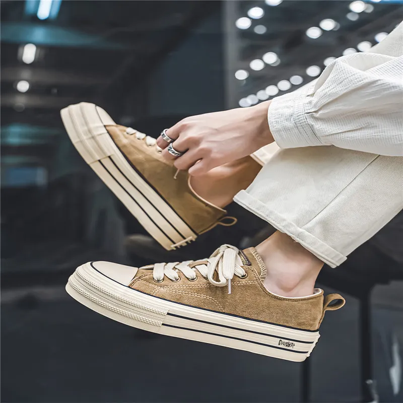 Budding Bear Height Increasing Abrasion Resistant Breathable Low Top Canvas Shoes Men's-11