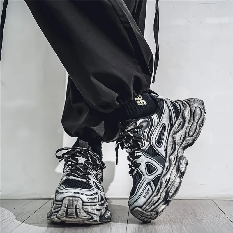 Budding Bear Anti-Slip Wear-Resistant Breathable Height Increasing Low-Top Chunky Sneakers Men's-4