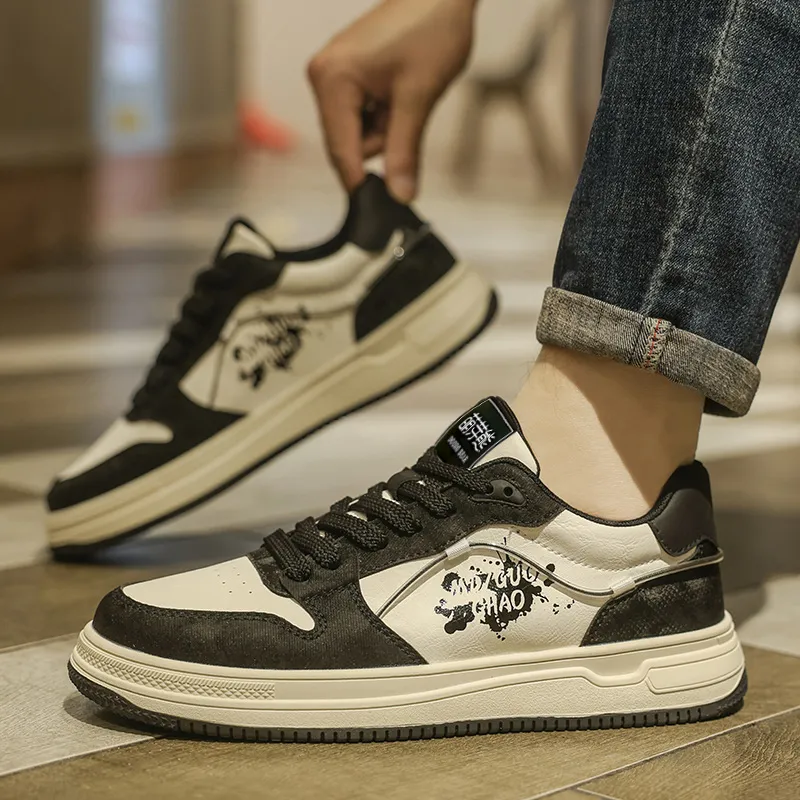 Budding Bear Anti Slip And Wear Resistant Balance Lightweight Height Increasing Low Top Skateboard Shoes Men's-12