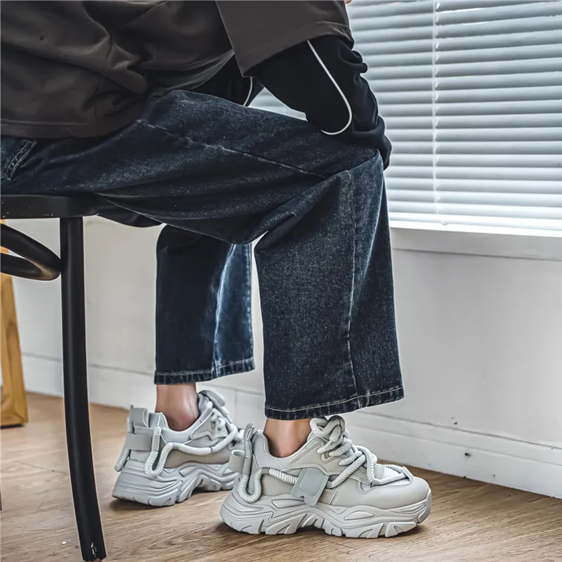 Budding Bear Anti-Slip Wear-Resistant Waterproof Breathable Height Increasing Low-Top Chunky Sneakers Men's Box-13