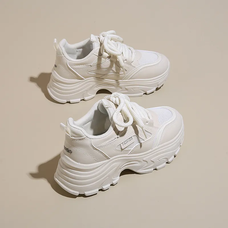Budding Bear Anti-Slip Wear-Resistant Breathable Lightweight Height Increasing Low-Top Chunky Sneakers Women's Box-9