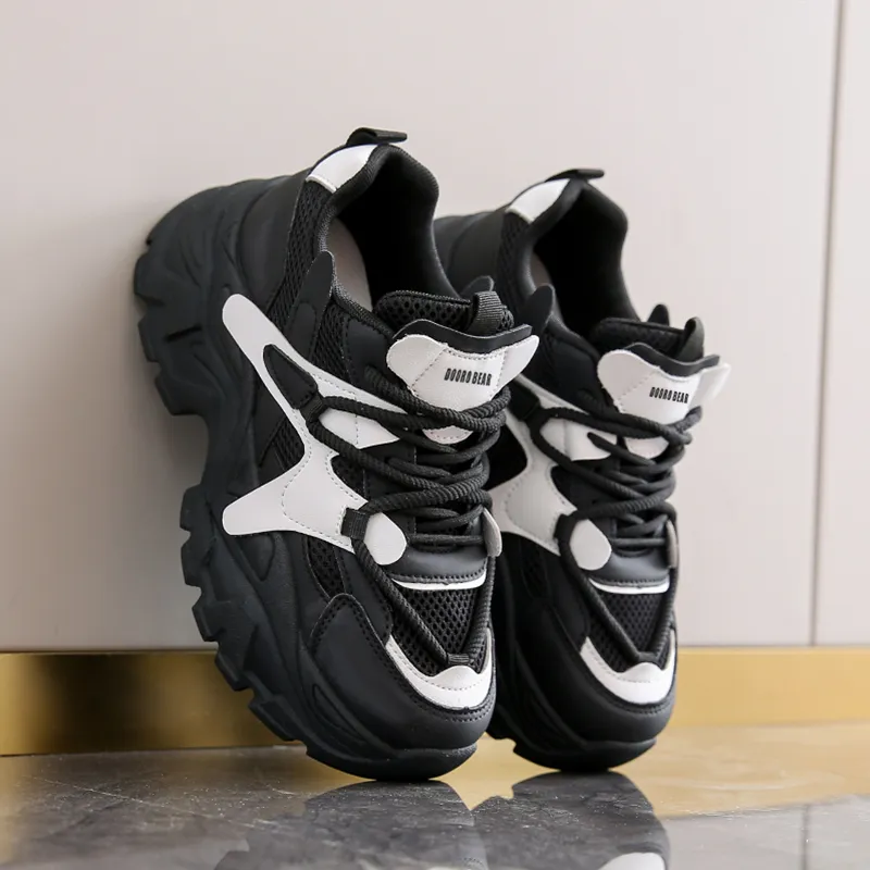 Budding Bear Height Increasing Wear-Resistant Lightweight Breathable Slip-Resistant Low-Top Chunky Sneakers Women's-10
