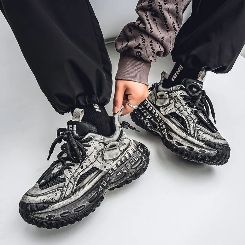 Budding Bear Anti Slip Wear Resistant Breathable Height Increasing Low Top Chunky Sneakers Men's Box-6