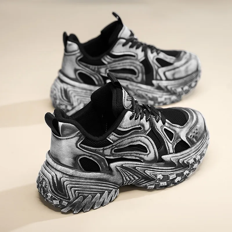 Budding Bear Anti-Slip Wear-Resistant Breathable Lightweight Height Increasing Low-Top Chunky Sneakers Unisex-2