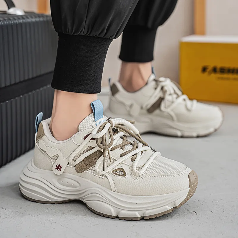 Budding Bear Anti-Slip Wear-Resistant Breathable Height Increasing Low-Top Chunky Sneakers Men's Box-16