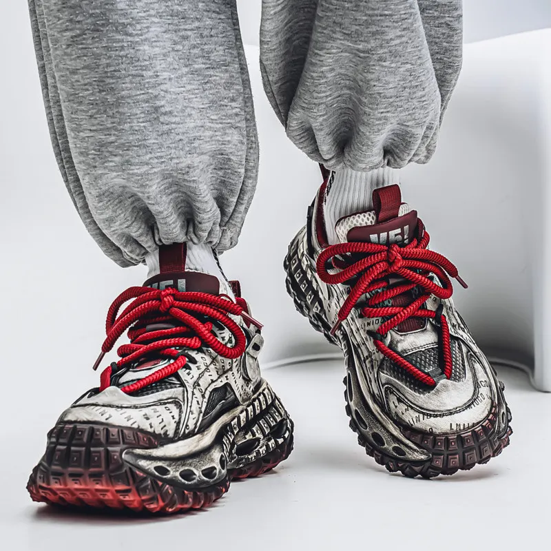 Budding Bear Anti Slip Wear Resistant Breathable Height Increasing Low Top Chunky Sneakers Men's Box-34