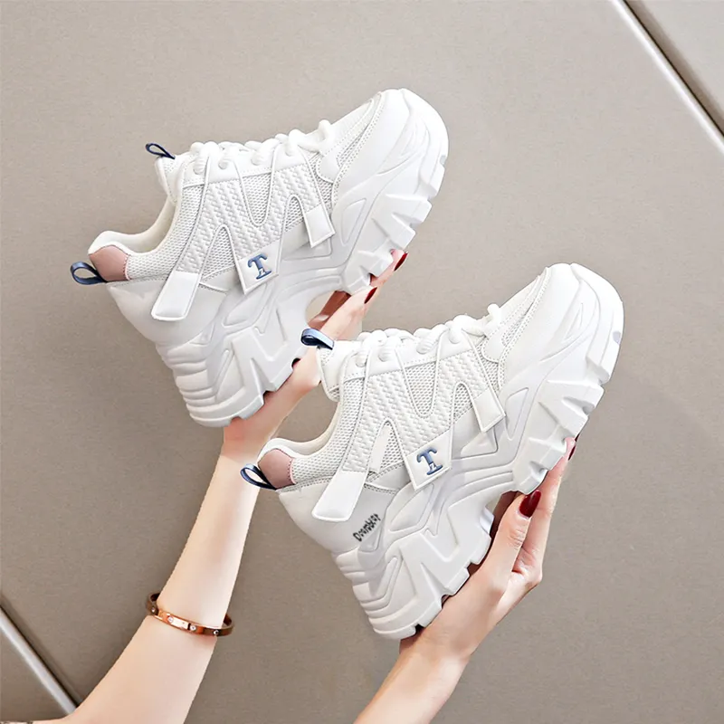 Budding Bear Anti-Slip Wear-Resistant Breathable Lightweight Height Increasing Low-Top Chunky Sneakers Women's Box-19