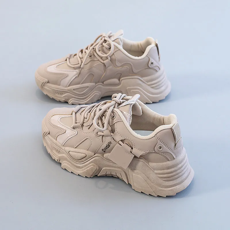 Budding Bear Anti-Slip And Wear-Resistant Lightweight Height Increasing Low-Top Chunky Sneakers Women's-17