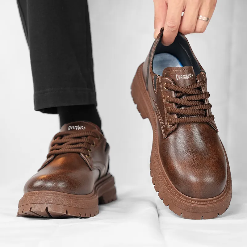 Budding Bear Anti Slip Wear Resistant Water Resistant Height Increasing Low Top Casual Shoes Men's-16