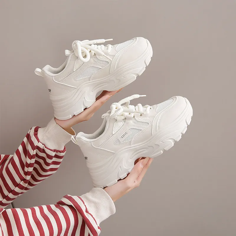 Budding Bear Anti-Slip Wear-Resistant Breathable Lightweight Height Increasing Low-Top Chunky Sneakers Women's Box-11