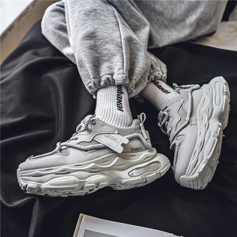 Budding Bear Slip-Resistant Breathable Lightweight Height Increasing Low-Top Chunky Sneakers Men's-7
