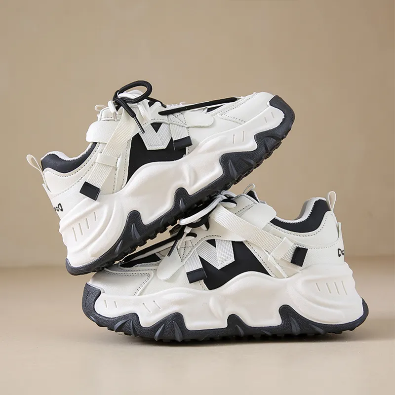 Budding Bear Slip Resistant, Abrasion Resistant, Lightweight, Height Increasing Low Top Chunky Sneakers Women's-8