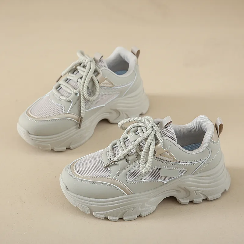 Budding Bear Anti-Slip Wear-Resistant Breathable Height Increasing Lightweight Low-Top Chunky Sneakers Women's Box-9