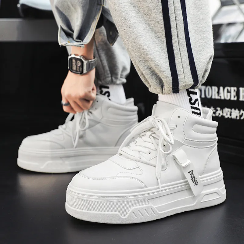 Budding Bear Anti Slip And Wear Resistant Height Increasing High Top Skateboard Shoes Men's-19