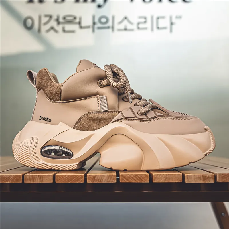 Budding Bear Anti-Slip And Wear-Resistant Lightweight Height Increasing Low-Top Chunky Sneakers Men's-15