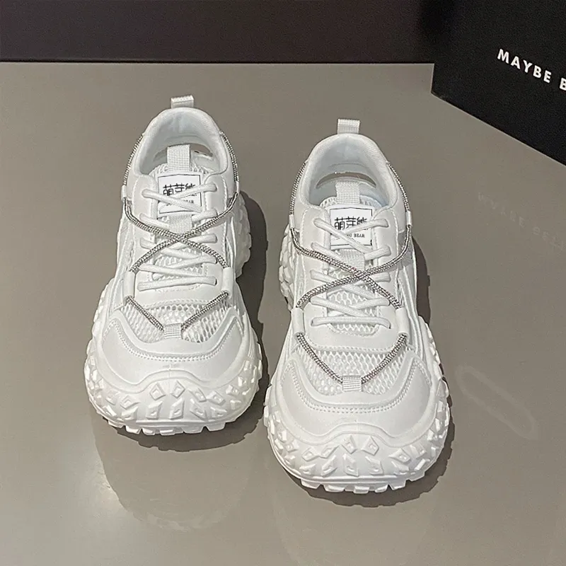 Budding Bear Anti-Slip Wear-Resistant Breathable Height Increasing Low-Top Chunky Sneakers Women's Box-21
