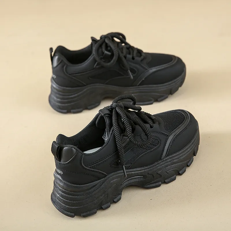 Budding Bear Anti-Slip Wear-Resistant Breathable Height Increasing Lightweight Low-Top Chunky Sneakers Women's Box-14