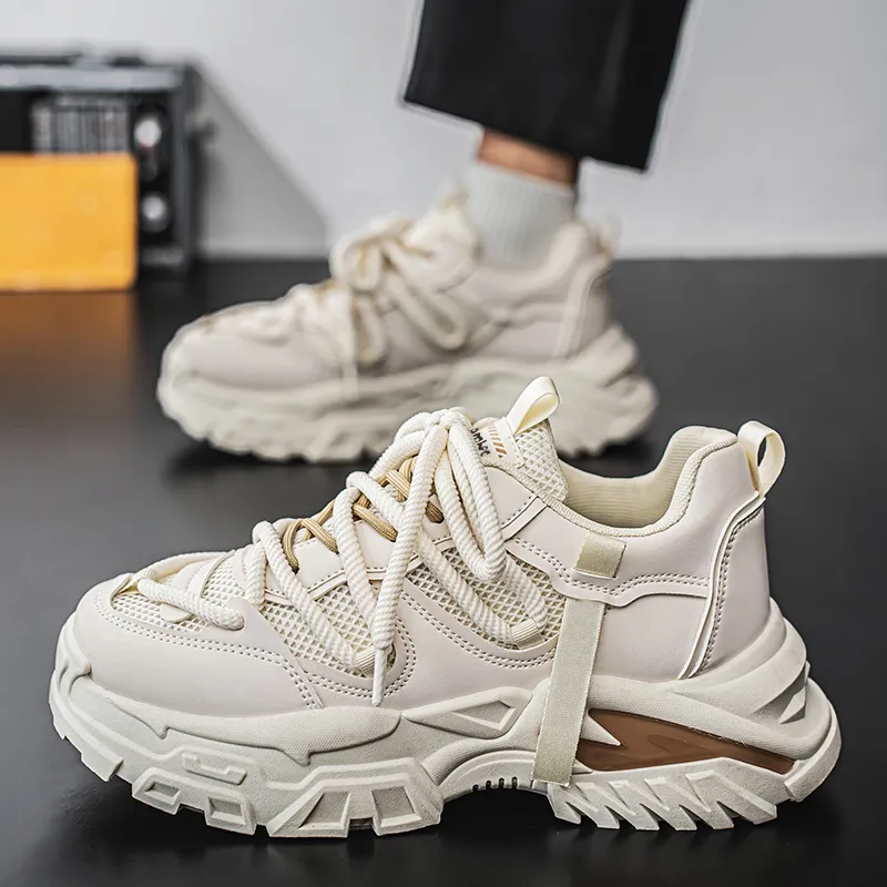 Budding Bear Anti Slip Wear Resistant Breathable Height Increasing Low Top Chunky Sneakers Men's Box-5
