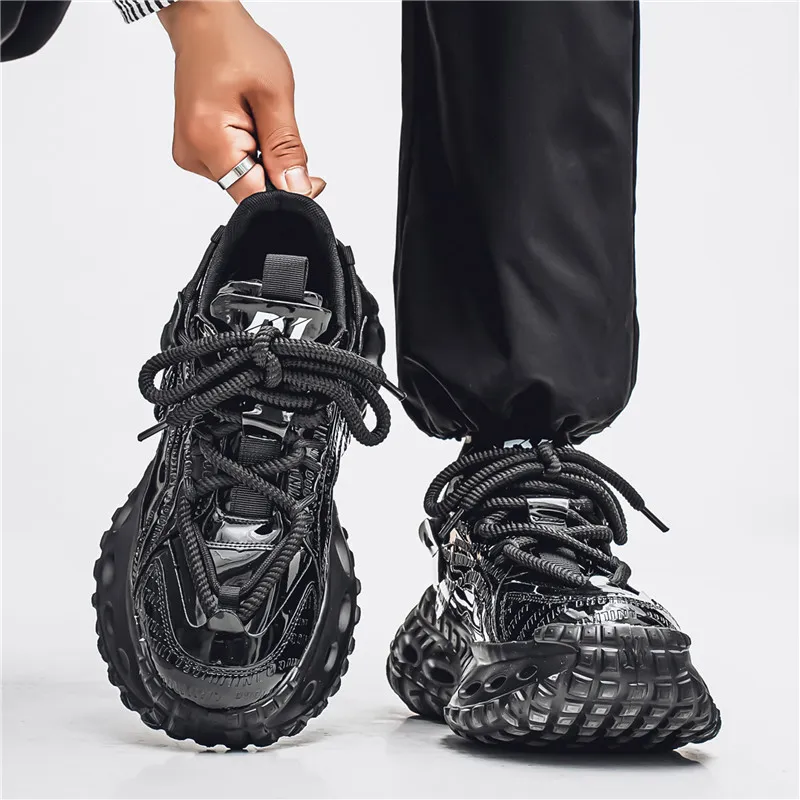 Budding Bear Slip Resistant, Abrasion Resistant, Breathable, Height Increasing Low Top Chunky Sneakers Men's-11