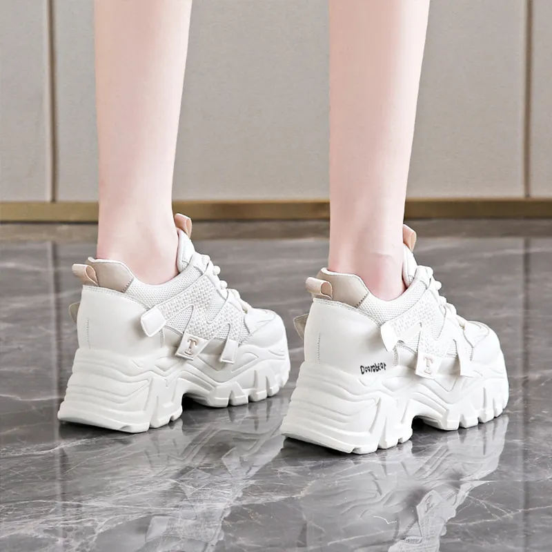 Budding Bear Anti-Slip Wear-Resistant Breathable Lightweight Height Increasing Low-Top Chunky Sneakers Women's Box-12