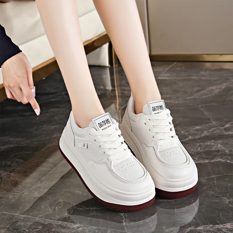 Budding Bear Slip Resistant, Abrasion Resistant, Lightweight, Height Increasing Low Top Skateboard Shoes Women's-6