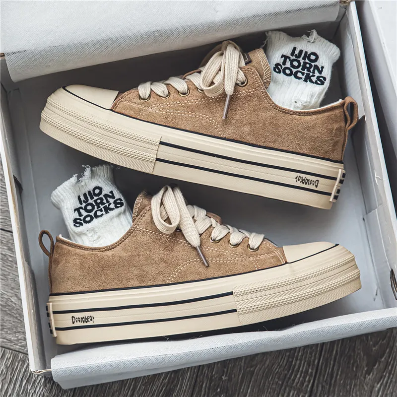 Budding Bear Height Increasing Abrasion Resistant Breathable Low Top Canvas Shoes Men's-9