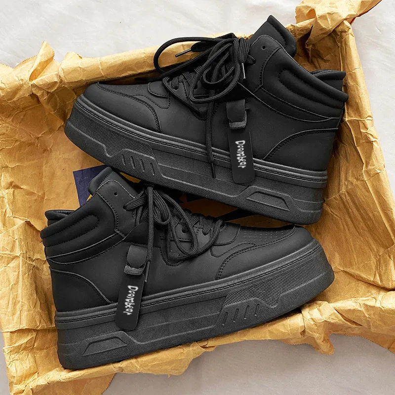 Budding Bear Anti Slip And Wear Resistant Height Increasing High Top Skateboard Shoes Men's-10
