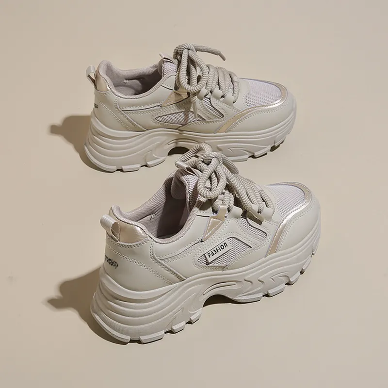 Budding Bear Anti-Slip Wear-Resistant Breathable Lightweight Height Increasing Low-Top Chunky Sneakers Women's Box-5