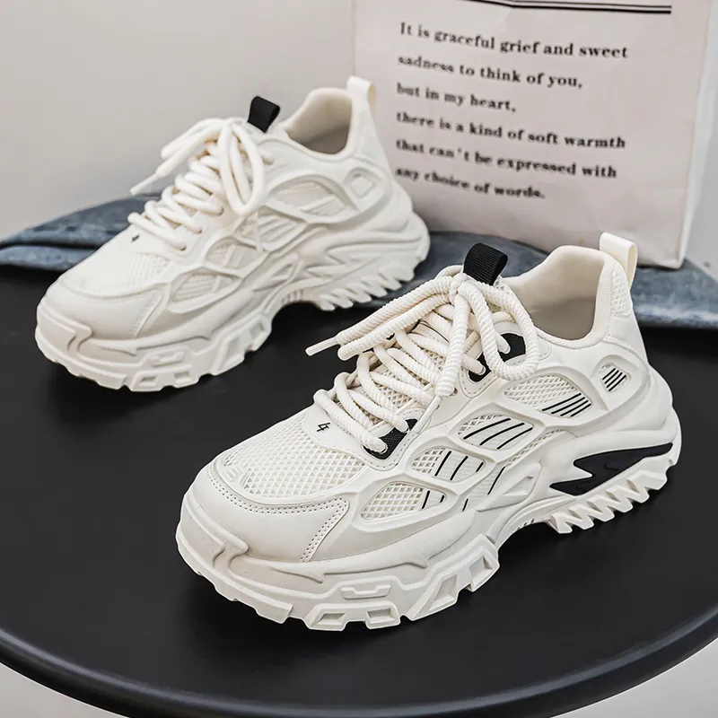 Budding Bear Anti-Slip And Wear-Resistant Lightweight Height Increasing Low-Top Chunky Sneakers Men's-19