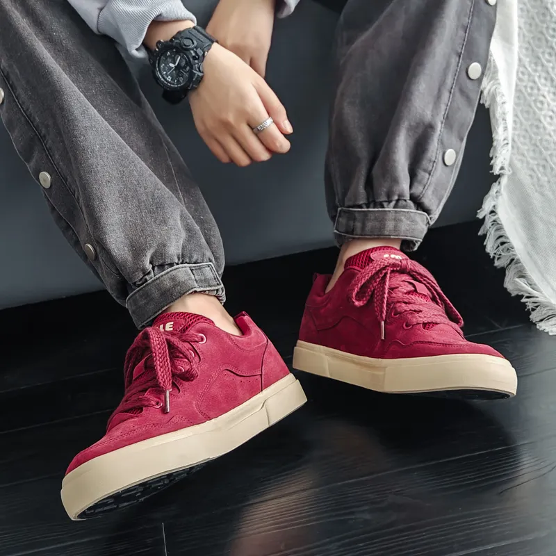 Budding Bear Slip Resistant, Abrasion Resistant, Lightweight, Support, Height Increasing Low Top Skateboard Shoes Men's-4