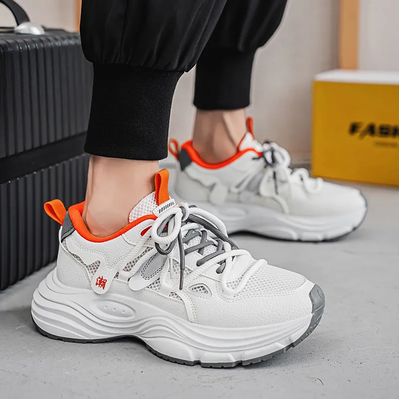 Budding Bear Anti-Slip Wear-Resistant Breathable Height Increasing Low-Top Chunky Sneakers Men's Box-28