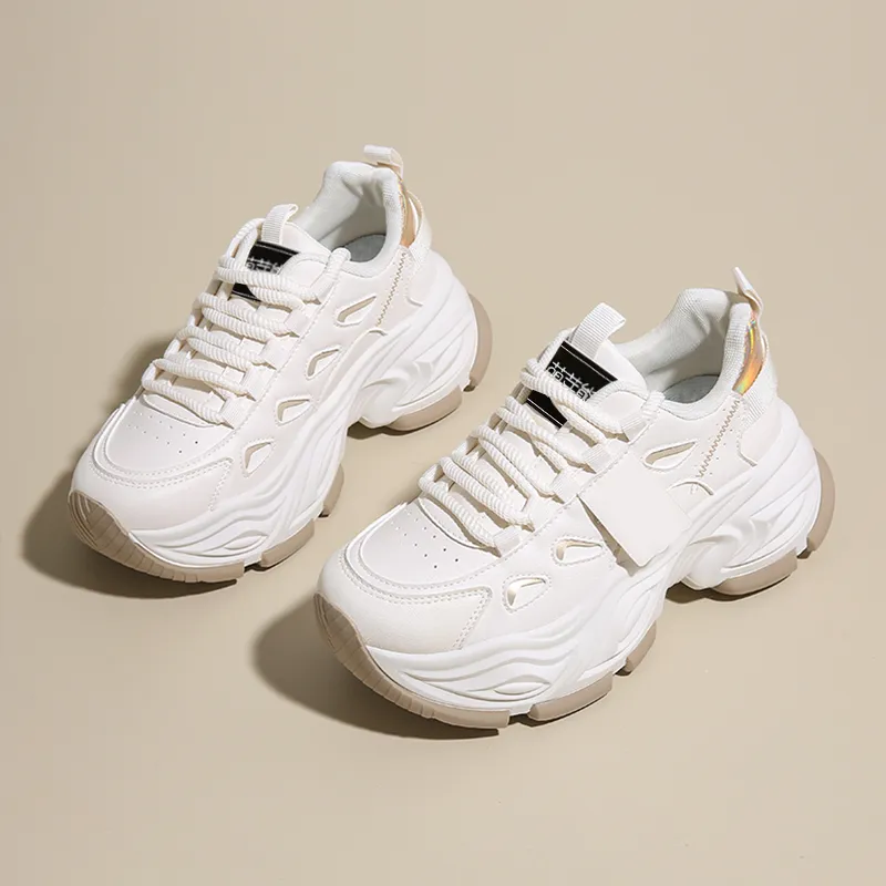 Budding Bear Slip Resistant, Abrasion Resistant, Lightweight, Height Increasing Low Top Chunky Sneakers Women's Box-2