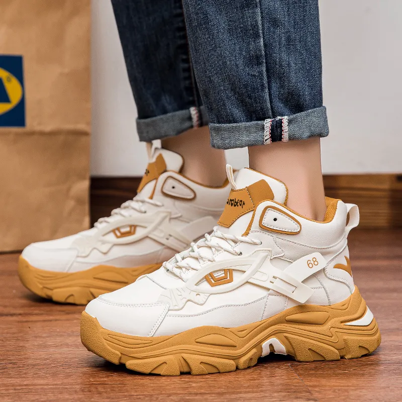 Budding Bear Anti Slip And Wear Resistant Height Increasing High Top Casual Shoes Men's-9