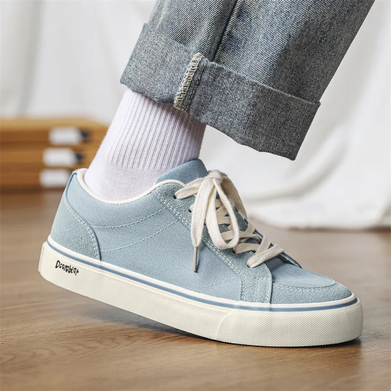 Budding Bear Anti Slip Wear Resistant Breathable Height Increasing Low Top Canvas Shoes Men's Box-5
