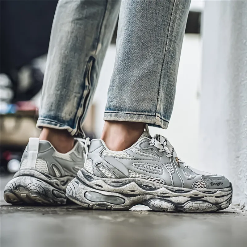Budding Bear Anti-Slip Wear-Resistant Breathable Height Increasing Low-Top Chunky Sneakers Men's-11