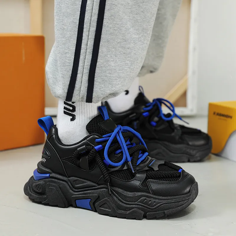 Budding Bear Anti-Slip Wear-Resistant Breathable Height Increasing Low-Top Chunky Sneakers Men's Box-23