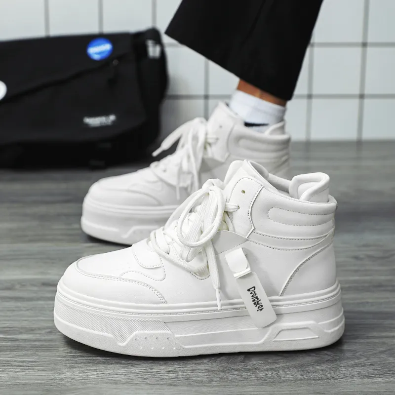 Budding Bear Anti Slip And Wear Resistant Height Increasing High Top Skateboard Shoes Men's-4