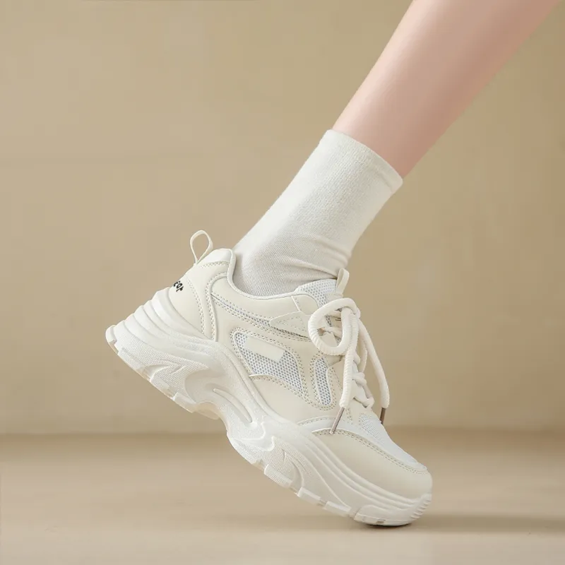 Budding Bear Anti-Slip Wear-Resistant Breathable Height Increasing Lightweight Low-Top Chunky Sneakers Women's Box-22